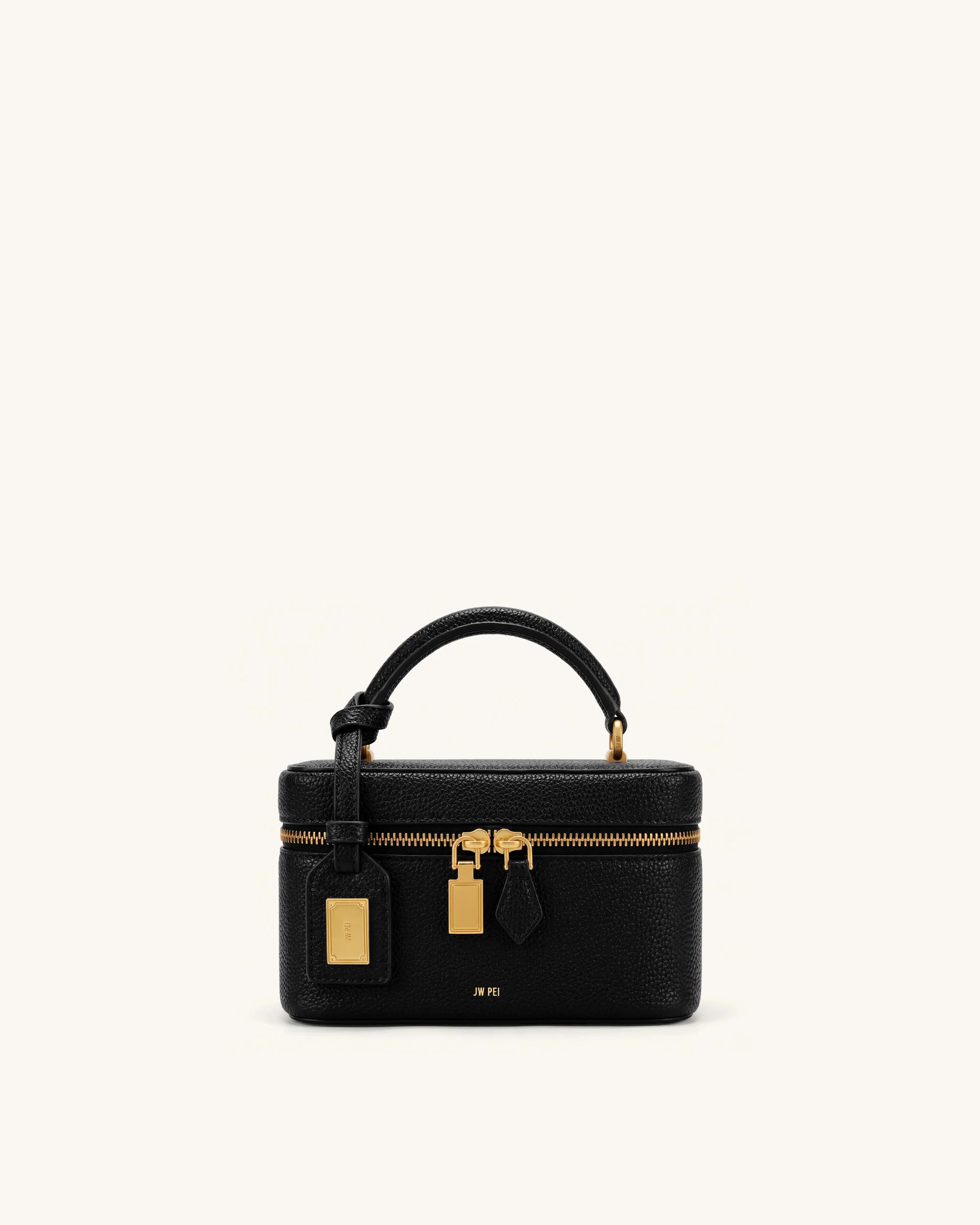 Cleo Box Shape Top Handle Bag - Ink Black | JW PEI US