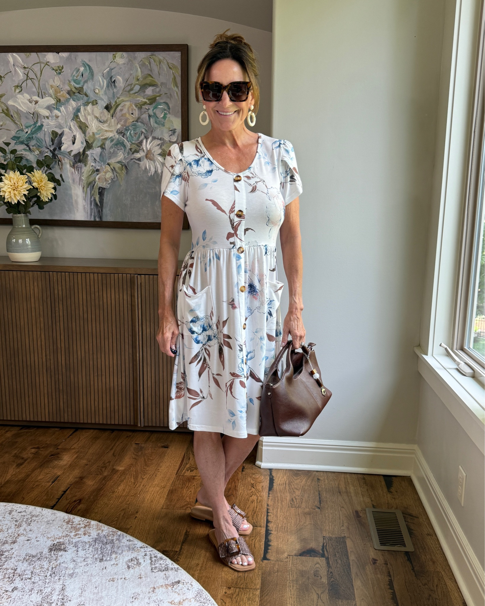 The Easy Dress for Days You Don’t Want to Think About Your Outfit

This is the kind of dress I love for an easy one-and-done outfit. The soft floral print, button front and pockets make it comfortable for everyday wear while still looking pulled together.

#casualdress #floraldress #everydaydress #over50style #easyoutfit