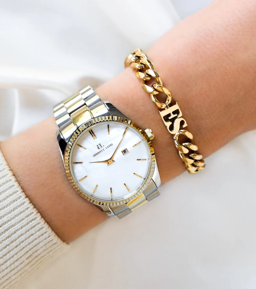 Initial Curb Bracelet (Gold) | Abbott Lyon