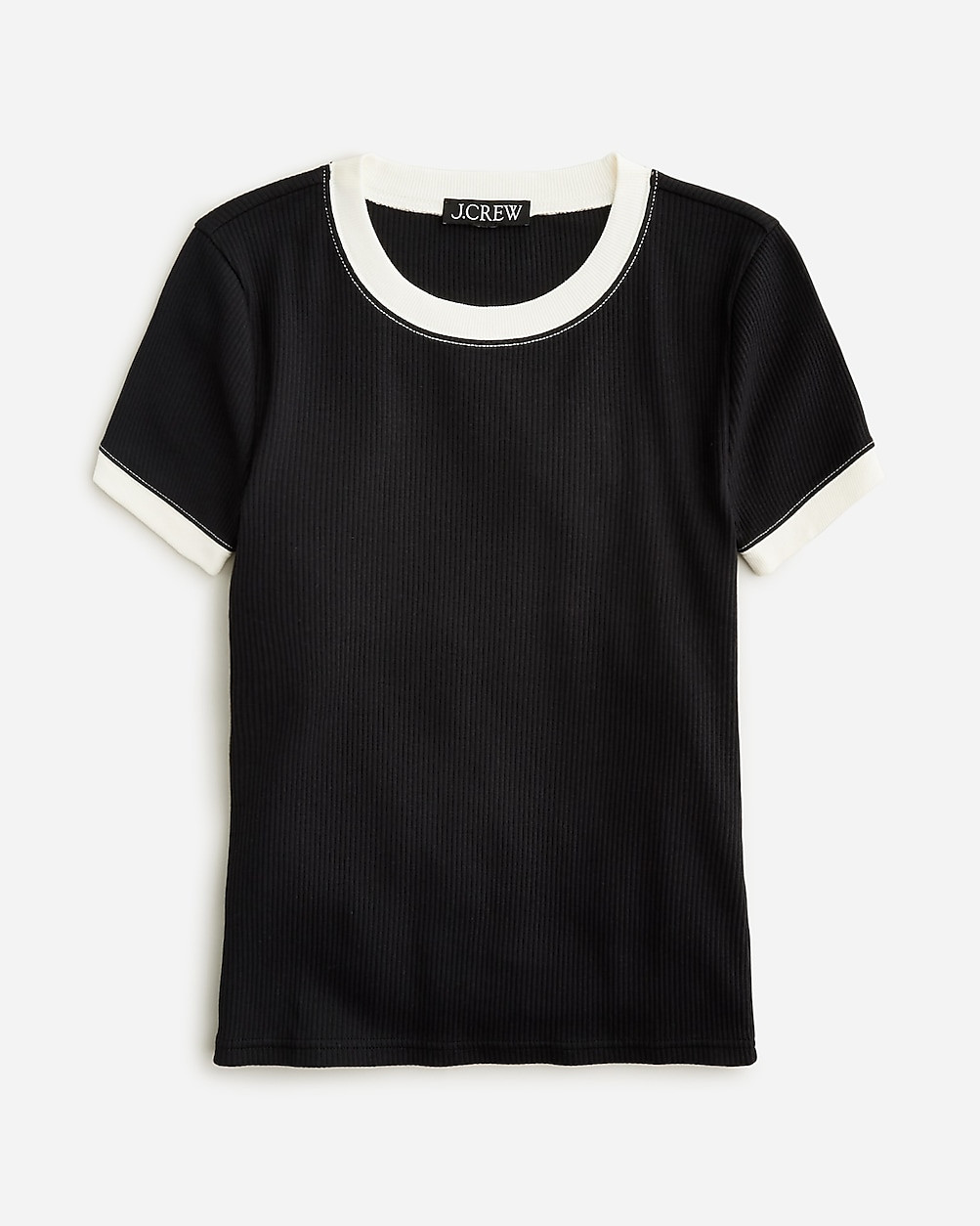 Vintage rib shrunken T-shirt with contrast trim | J. Crew US