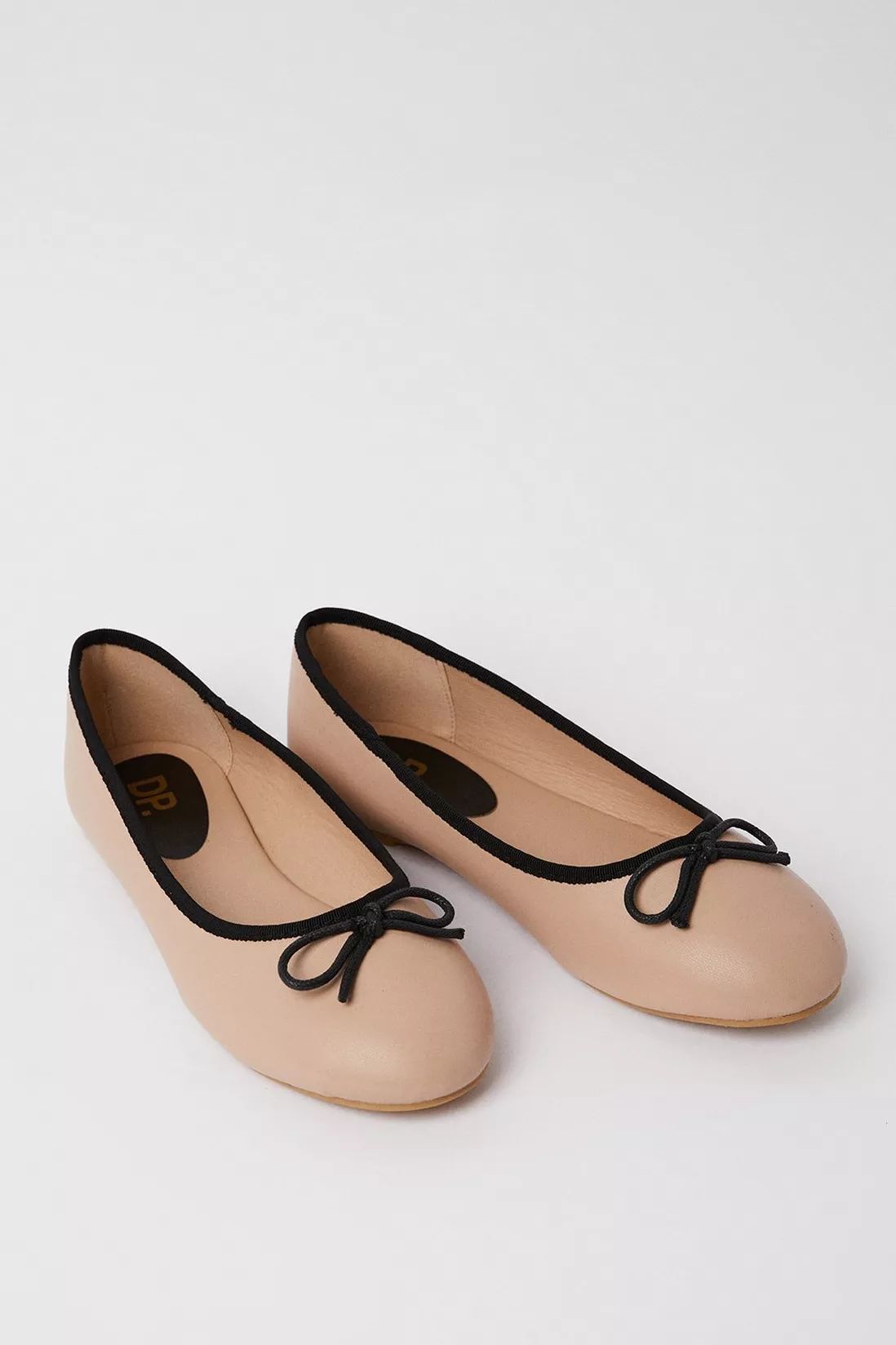 Wide Fit Pipa Contrast Trim Bow Ballet Flats | Dorothy Perkins (UK)