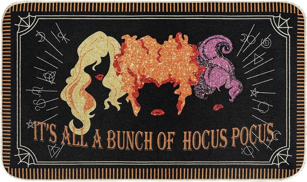 AnyDesign Hocus Pocus Doormat Halloween Witch Sisters Door Mat with Anti-Slip Rubber Back Vintage... | Amazon (US)