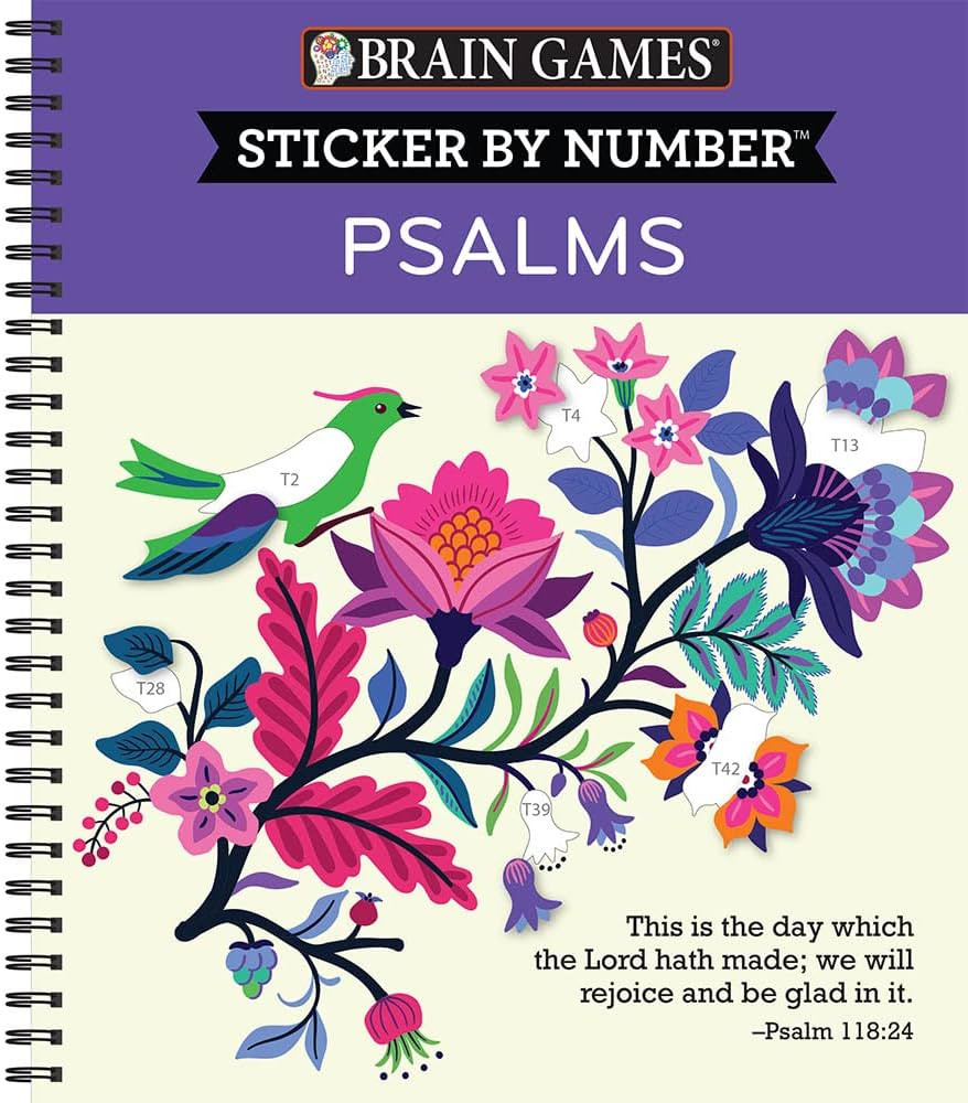 Brain Games - Sticker by Number: Psalms (28 Images to Sticker) | Amazon (US)