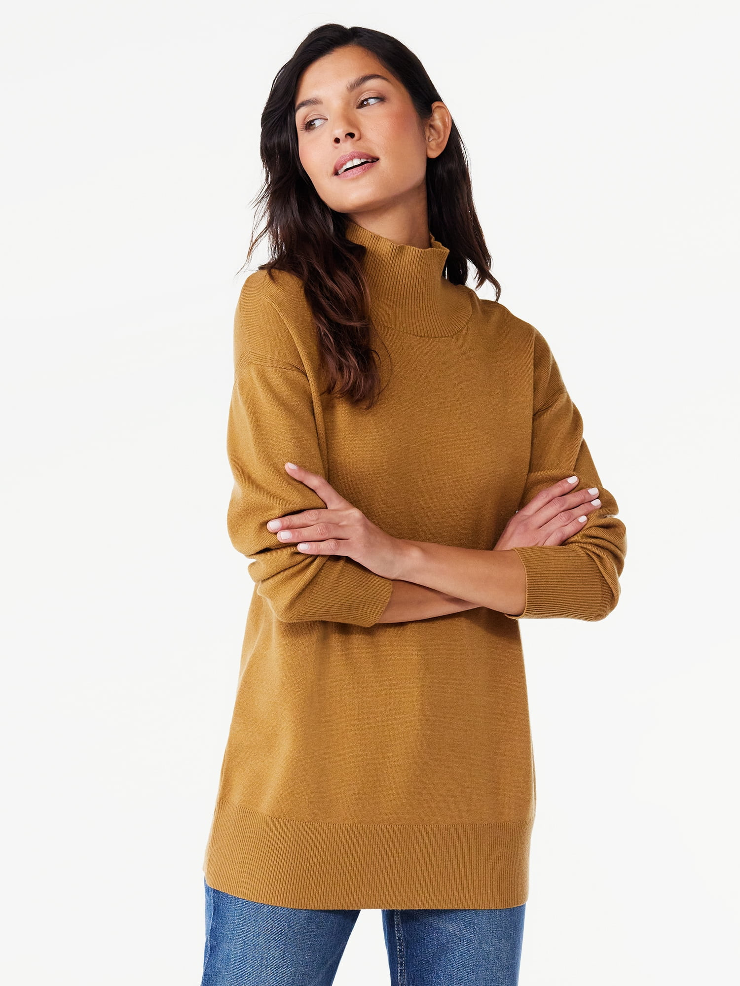 Free Assembly Women's Turtleneck Sweater, Midweight, Sizes XS-XXXL | Walmart (US)