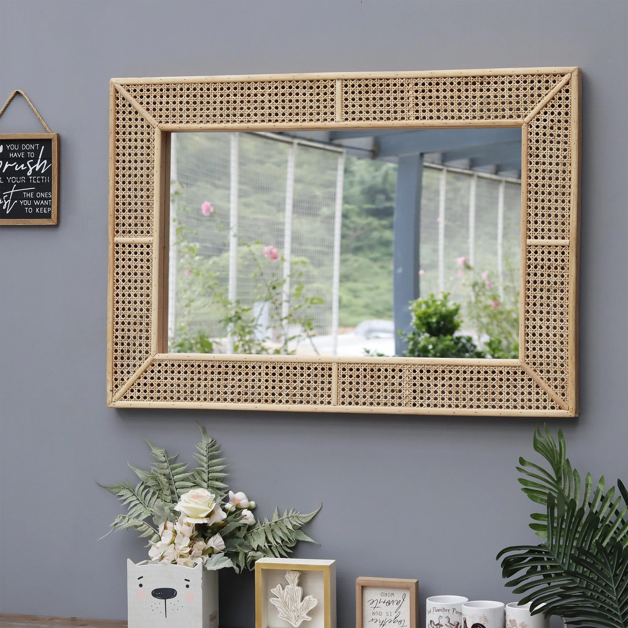 Bannoncourt Rattan Rectangle Mirror | Wayfair North America