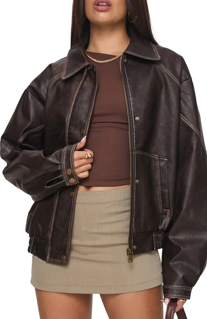 Princess Polly Jaxton Faux Leather Jacket | Nordstrom | Nordstrom