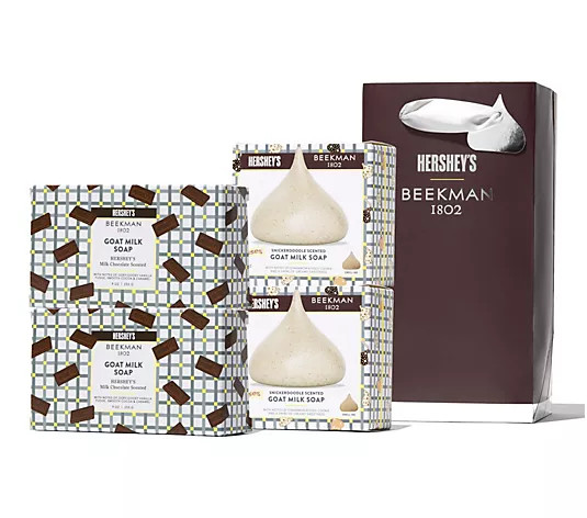 Beekman 1802 x Hershey's Chocolate Bar and Kiss Soap Quad - QVC.com | QVC