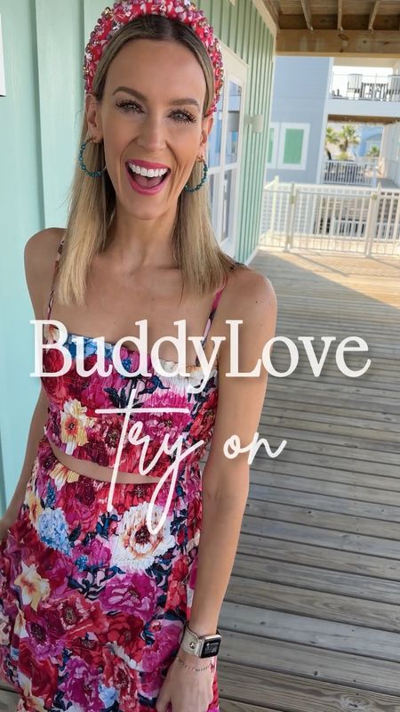 BuddyLove try on and everything is on sale for 30% off with code MDW23! This fun matching skirt set is adorable, I love this cutout dress, matching high waisted bikini and coverup, and amazing pleated blouse with pink jeans (also on sale!). 

#LTKunder100 #LTKsalealert #LTKtravel