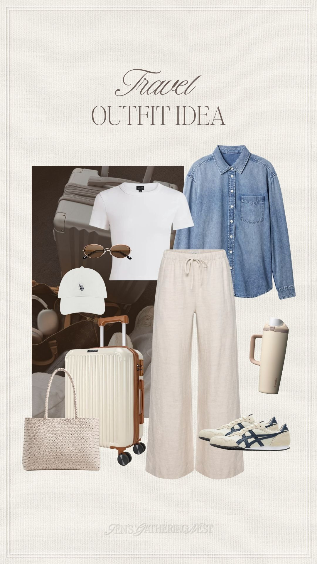 Comfy summer travel outfit idea for airport days, weekend trips and staying cute on the go. ✈️🤍

#summertraveloutfit #airportoutfit #airplaneoutfit #traveloutfitidea #comfyairportoutfit #vacationstyle #linenpants #denimshirt #travelsneakers #carryonessentials

#LTKootd #LTKTravel