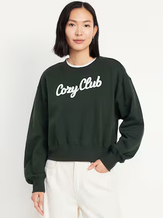 SoComfy Crop Graphic Sweatshirt | Old Navy (US)