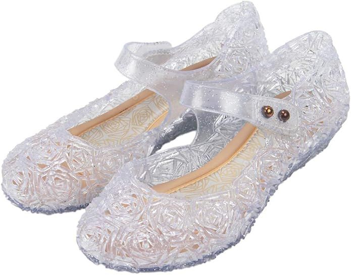Frozen Inspired Elsa Costumes Flats Shoes, Snow Queen Princess Birthday Sandals for Little Girls,... | Amazon (US)