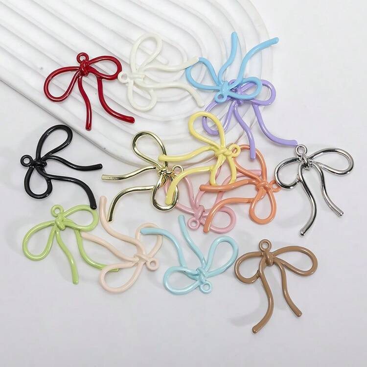 5/10pcs Multicolor Mixed Fashion DIY Bow Pendant 4.1*4.2cm DIY Handmade Necklace Bracelet Pendant... | SHEIN