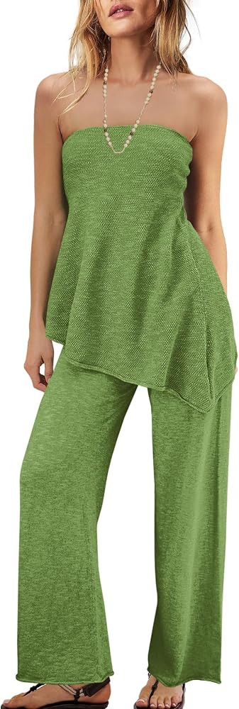 Panadila Womens Off Shoulder Sweater Set 2 Piece Outfits Summer Vacation Knit Matching Lounge Set... | Amazon (US)