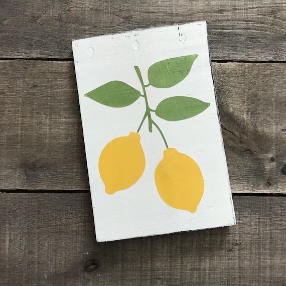 Lemon sign- botanical sign on Reclaimed Wood, lemon decor, lemonade stand, farmhouse lemons, citr... | Etsy (US)