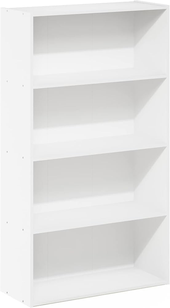 Furinno Pasir 4-Tier Bookcase/Bookshelf/Storage Shelves, White | Amazon (US)