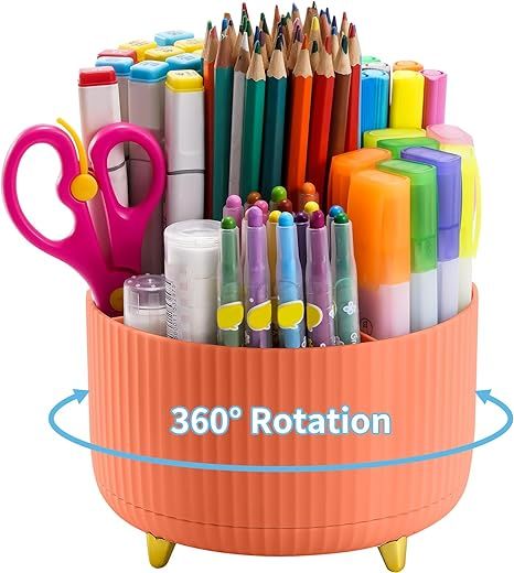 Marbrasse Desk Organizer, 360-Degree Rotating Pen Holder for Desk, Desk Organizers and Accessorie... | Amazon (US)