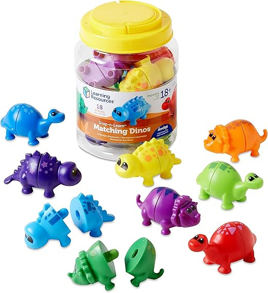 Amazon.com: Learning Resources Snap-n-Learn Matching Dinos - 18 Pieces, Ages 18+ Months Toddler F... | Amazon (US)