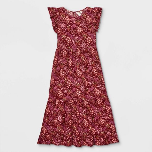 Girls' Flutter Sleeve Woven Maxi Dress - Cat & Jack™ | Target