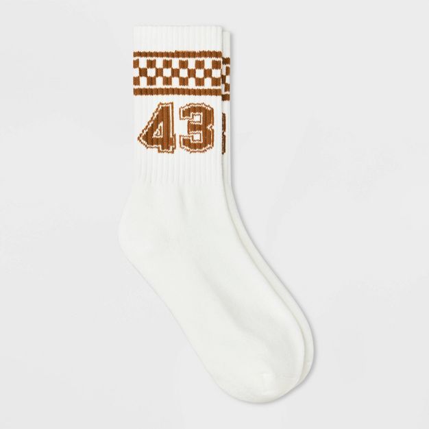 Women's Ascot + Hart 43 Graphic Socks - White | Target