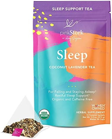 Pink Stork Sleep Tea: Coconut Lavender, Oat Straw Sleep Tea, 100% Organic, Supports Falling and S... | Amazon (US)
