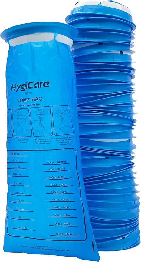 HygiCare Vomit Bags Emesis Bags 50 Count 40oz 1000ml Medical Grade Latex Free Best for Travel Mot... | Amazon (US)