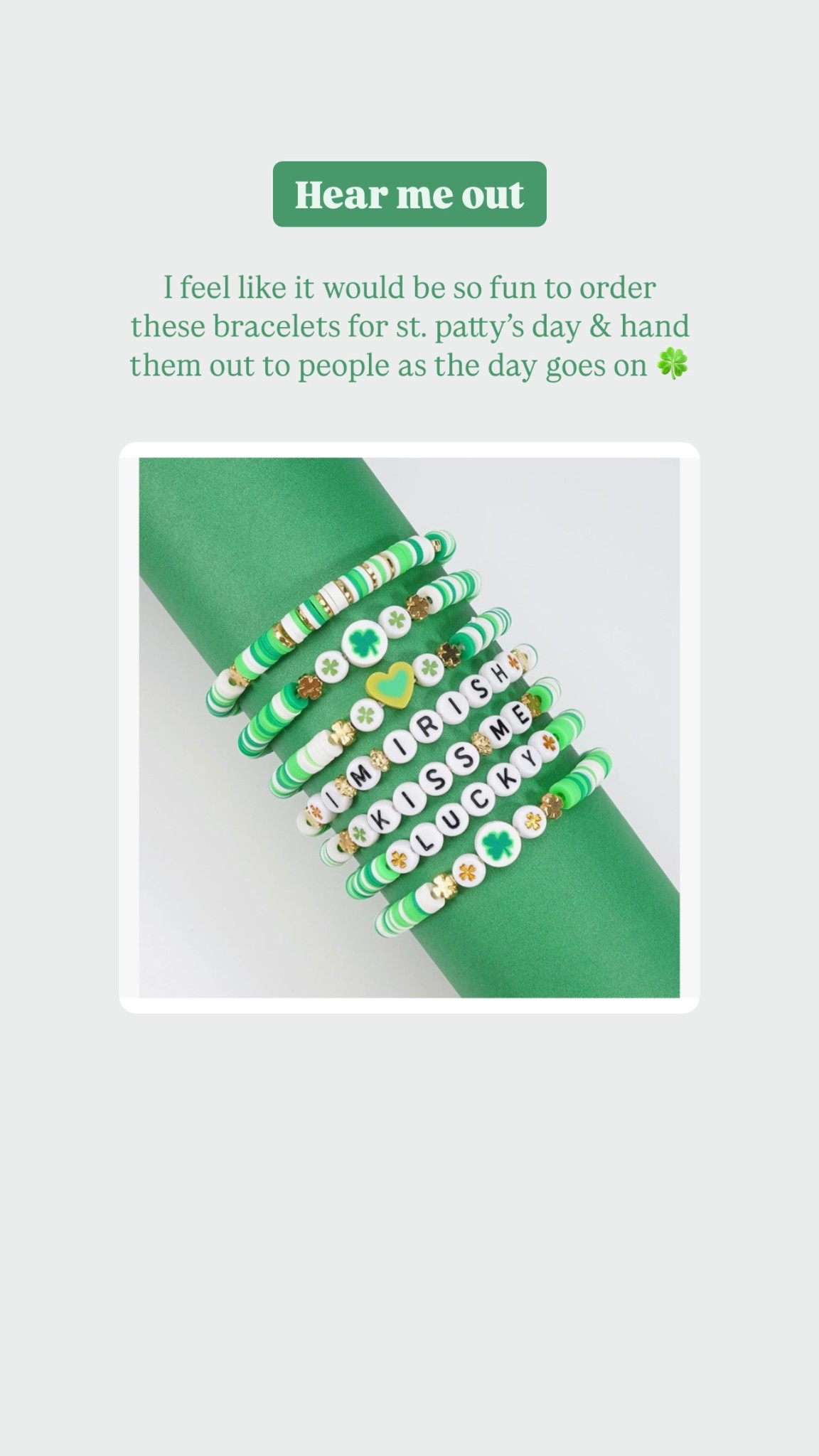 Friendship bracelet but make it St. Patty’s 🍀

#LTKSeasonal #LTKFindsUnder100 #LTKParties