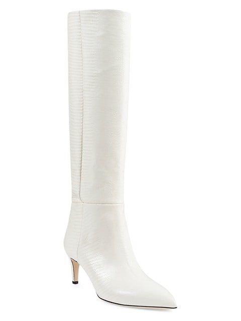 Knee-High Lizard-Embossed Leather Boots | Saks Fifth Avenue