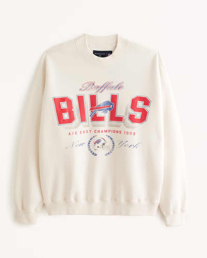 Abercrombie & Fitch Men's Buffalo Bills Graphic Crew Sweatshirt in Off White - Size M | Abercrombie & Fitch (US)