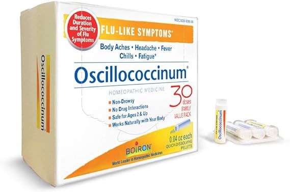 Boiron Oscillococcinum 30 Doses Homeopathic Medicine for Flu-Like Symptoms, White | Amazon (US)