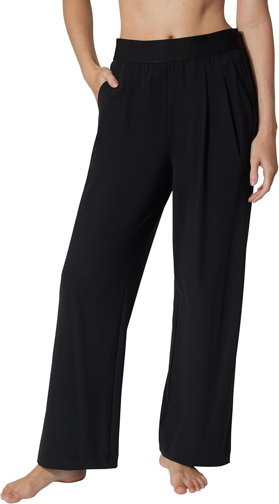 90 Degree By Reflex Womens Pant Warp Wide Leg Lightweight Trouser Elastic Work Pant with Pockets | Amazon (US)