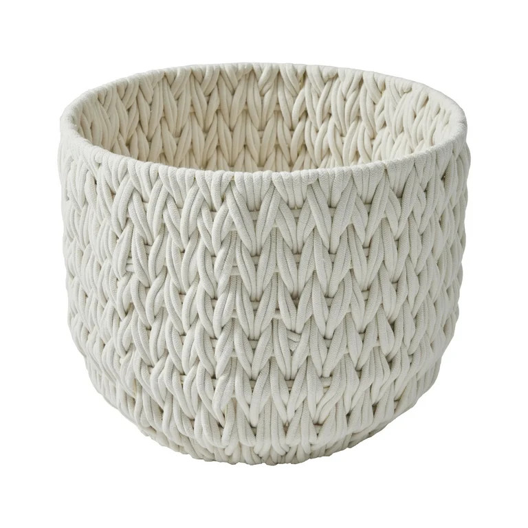 Better Homes & Gardens Closed Weave Rope Basket, Vanilla Dream | Walmart (US)