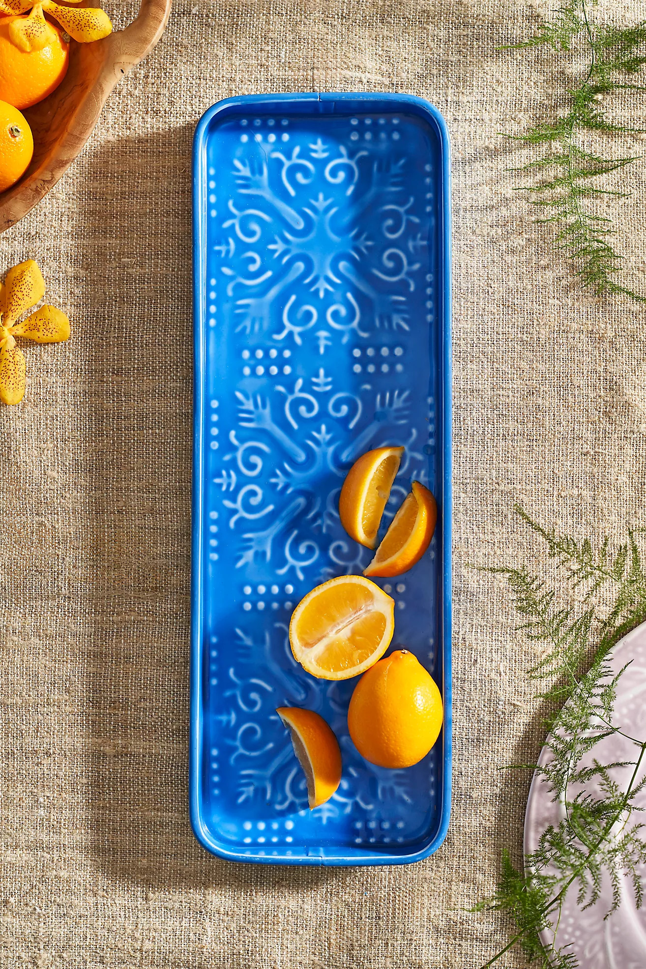 Patterned Enamel Rectangle Tray | Terrain