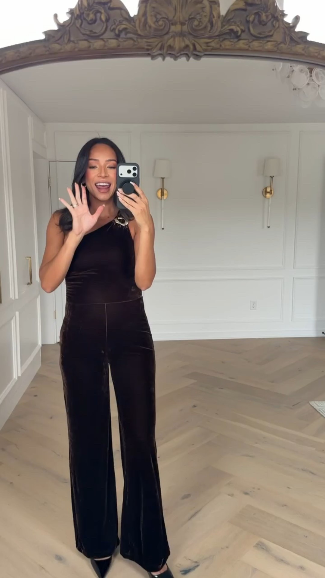 Up to 50% OFF Mango! This jumpsuit is so chic plus it’s super stretchy and has a zipper on the side! Wearing size S velvet jumpsuit (could have used a M) 

Winter outfit 
Winter fashion 
Velvet outfit 
Mango sale 

#LTKootd #LTKFindsUnder100 #LTKSeasonal