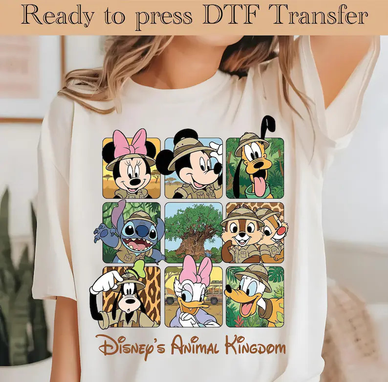 Disney Mickey and Friends Safari DTF, Disney Animal Kingdom DTF, Disney Safari Trip DTF, Mickey A... | Etsy (US)