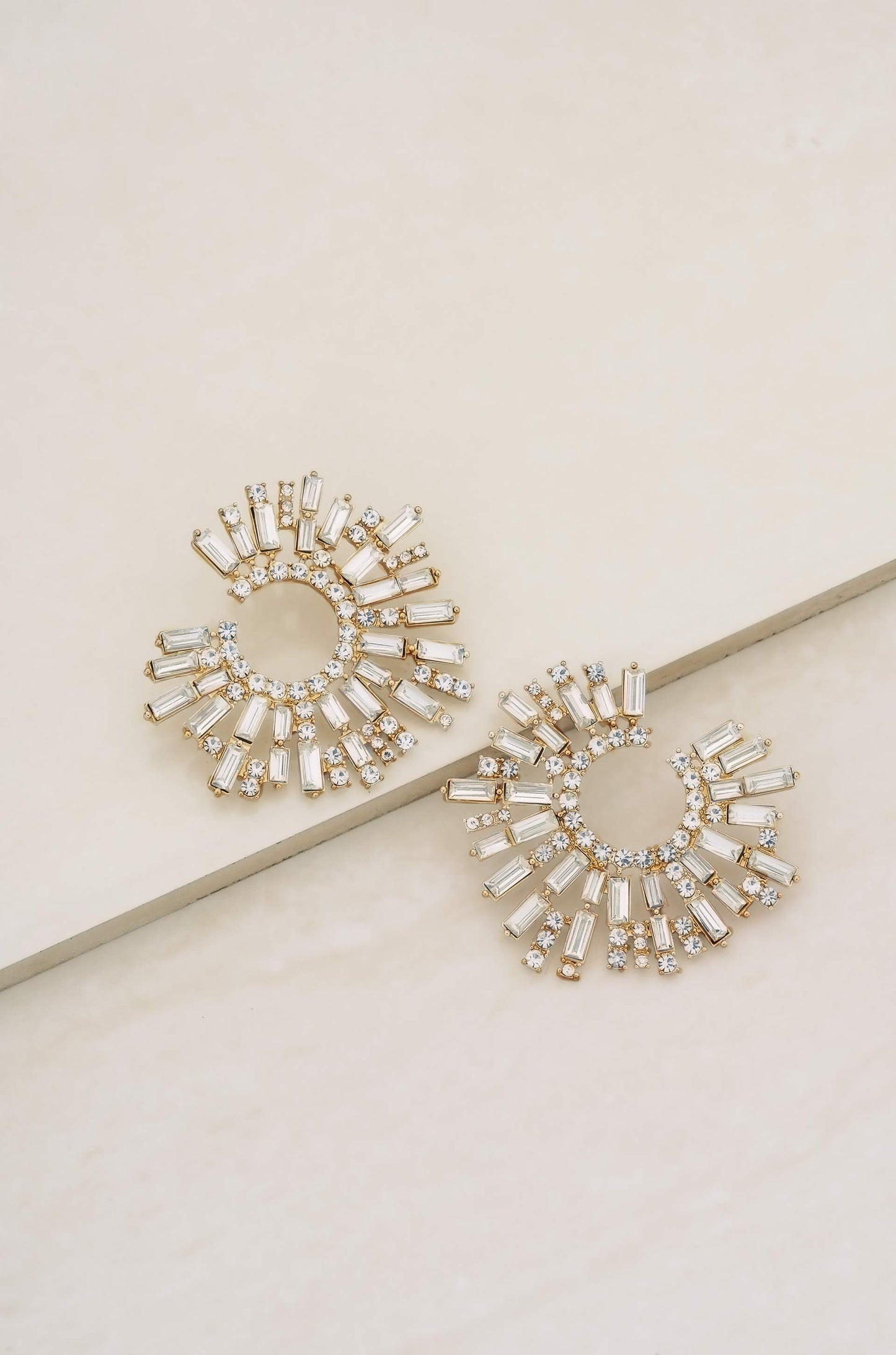 Opulent Crystal Stardust 18k Gold Plated Open Circle Earrings | Ettika