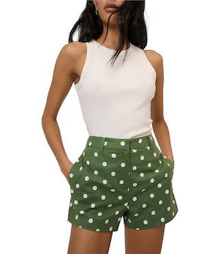 Coordinating Dot Tailored High Rise Shorts | Dillard's