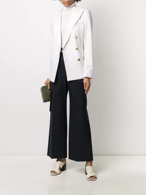 Ralph Lauren Collection Double Breasted Fitted Blazer | White | FARFETCH | Farfetch Global