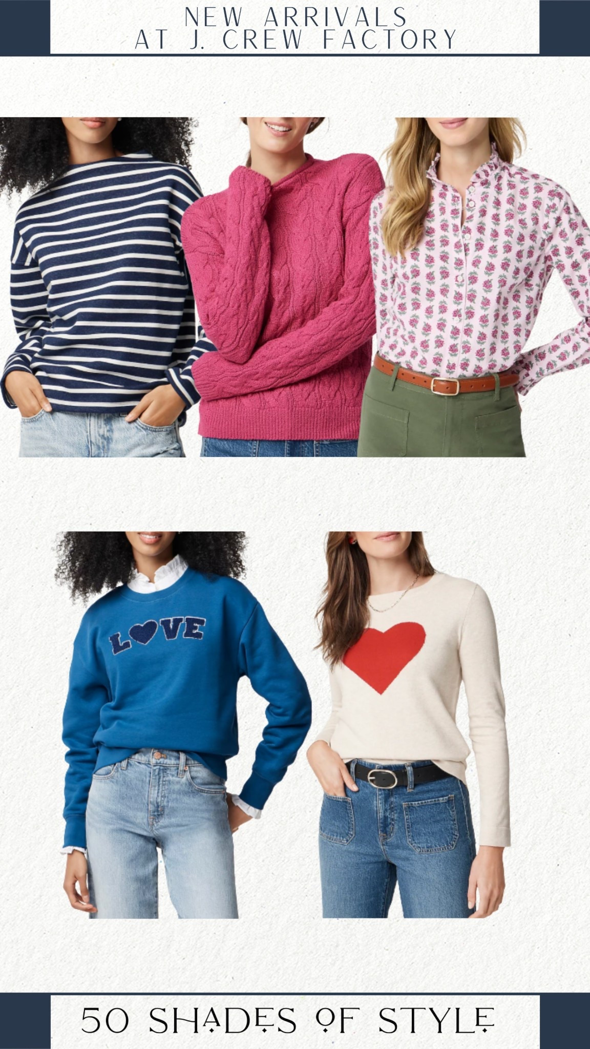 striped top, pink sweater, blue pullover, heart sweater, floral button down, office outfit, workwear, casual outfit, spring outfit 

#LTKWorkwear #LTKSeasonal #LTKootd