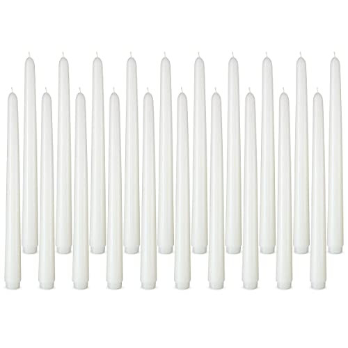 20 Packs White Taper Candles 10 Inch Tall Unscented Dripless Candlesticks for Wedding Party Home Dinner Table - 8 Hour Burn Time | Amazon (US)