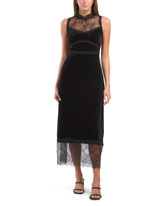 Velvet Lace Midi Dress | TJ Maxx
