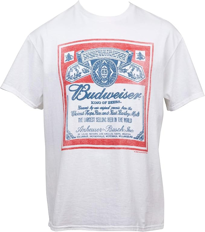 Budweiser King of Beers Vintage Label T-Shirt | Amazon (US)