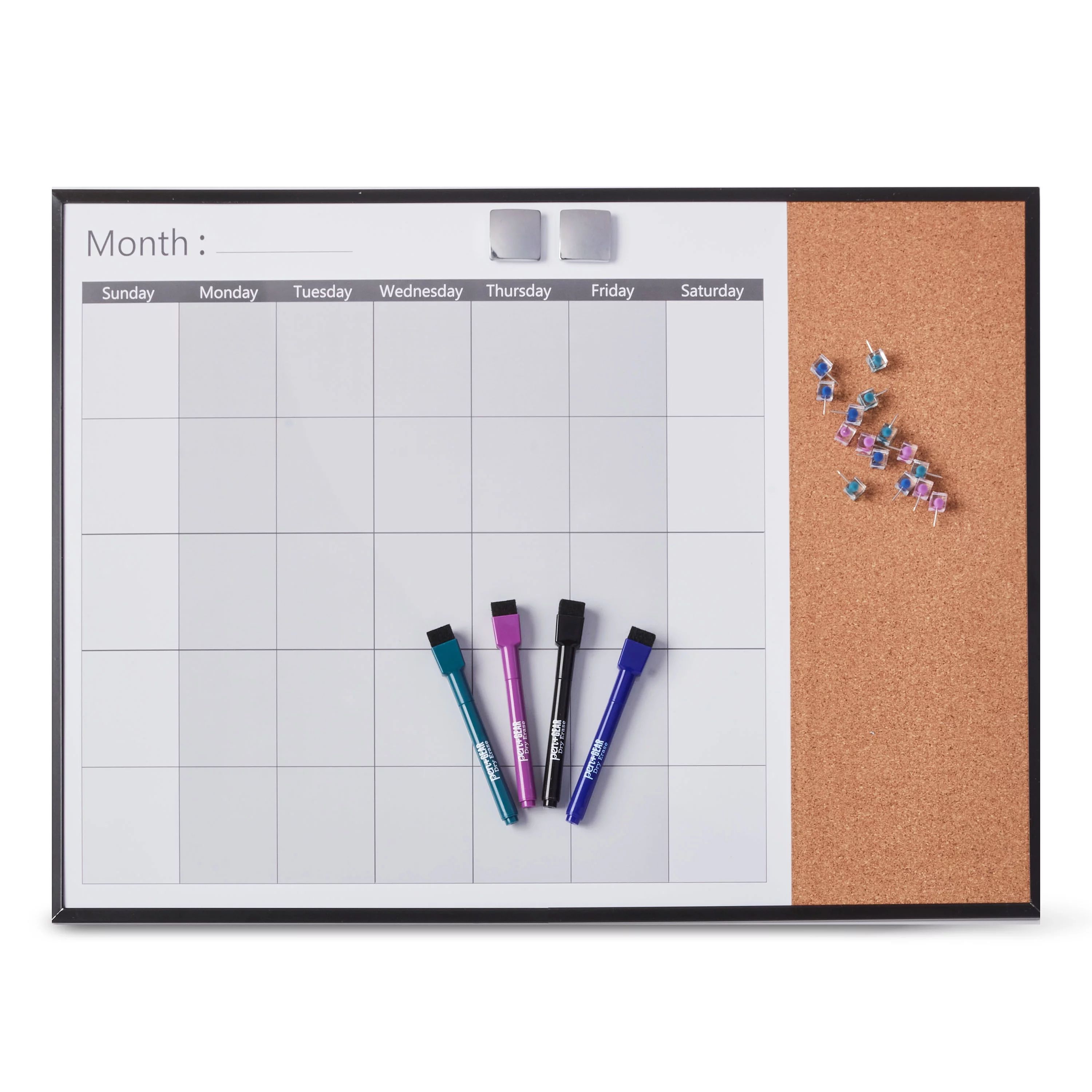 Pen+Gear Magnetic Dry Erase Combination Monthly Calendar Board, 17" x 23" - Walmart.com | Walmart (US)