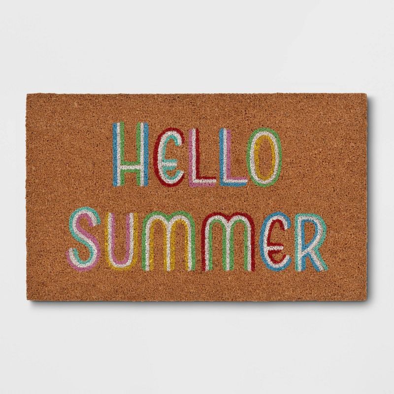 1'6"x2'6" Hello Summer Doormat Brown - Sun Squad™ | Target