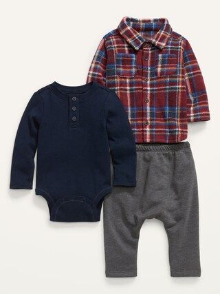 Unisex Shirt, Bodysuit &#x26; Pants 3-Piece Set for Baby | Old Navy (US)