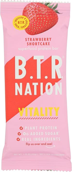 BTR Nation Strawberry Shortcake Protein Bar, 1.23 OZ | Amazon (US)