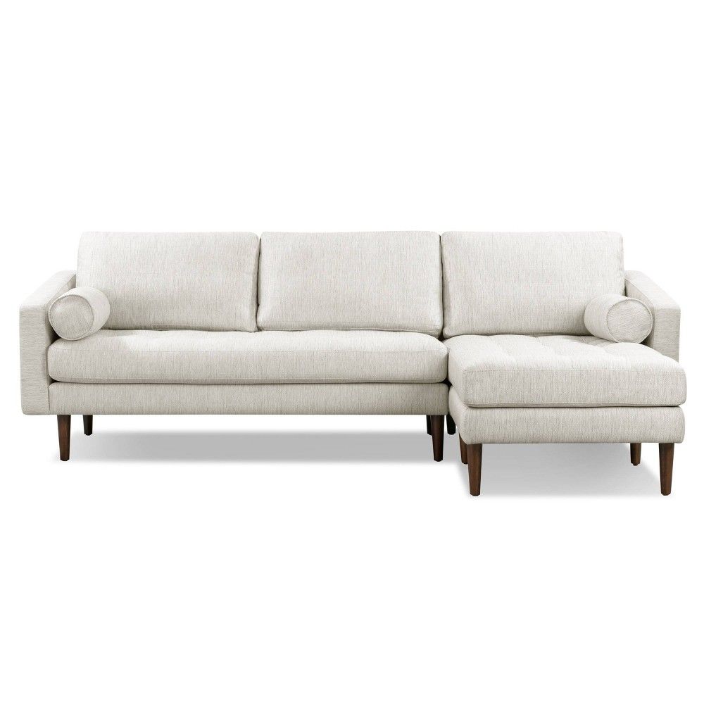 Florence Mid-Century Modern Right Sectional Sofa Bright Ash - Poly & Bark | Target