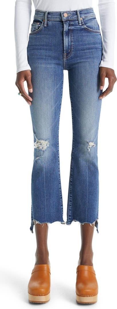 The Insider High Waist Crop Step Chew Hem Jeans | Nordstrom | Nordstrom