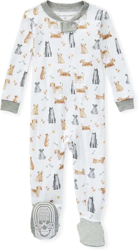 Burt's Bees Baby Baby Boys' Sleeper Pajamas, Zip-Front Non-Slip Footie Pjs, Organic Cotton | Amazon (US)