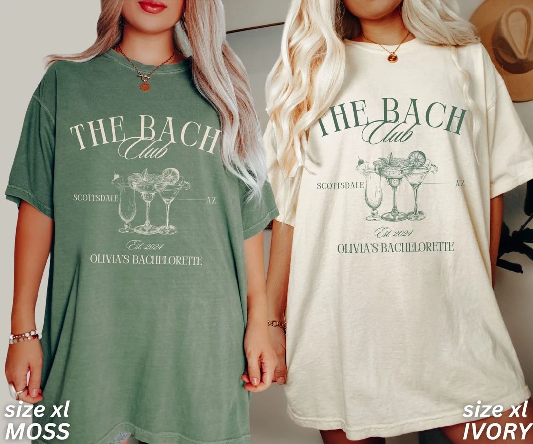 Bachelorette Party Shirts, the Bach Club Bachelorette Shirts, Custom Bachelorette Shirts, Persona... | Etsy (US)