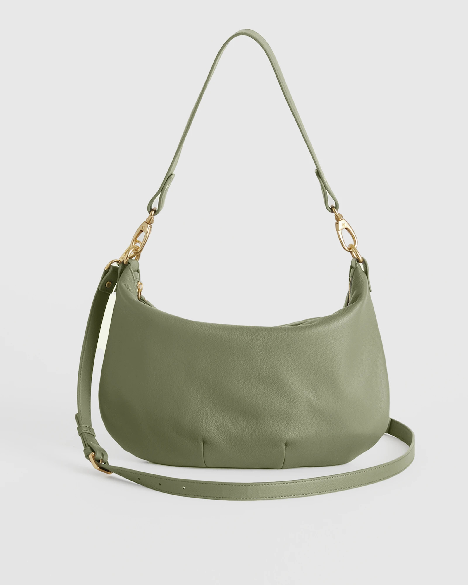 Italian Leather Convertible Crescent Shoulder Bag | Quince